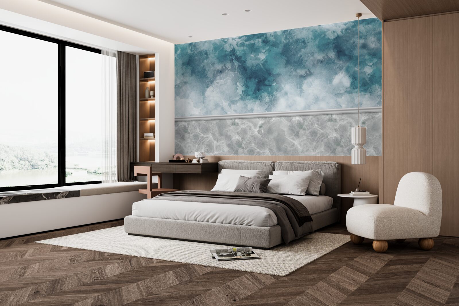 Фотошпалери синій фон з розмиттям