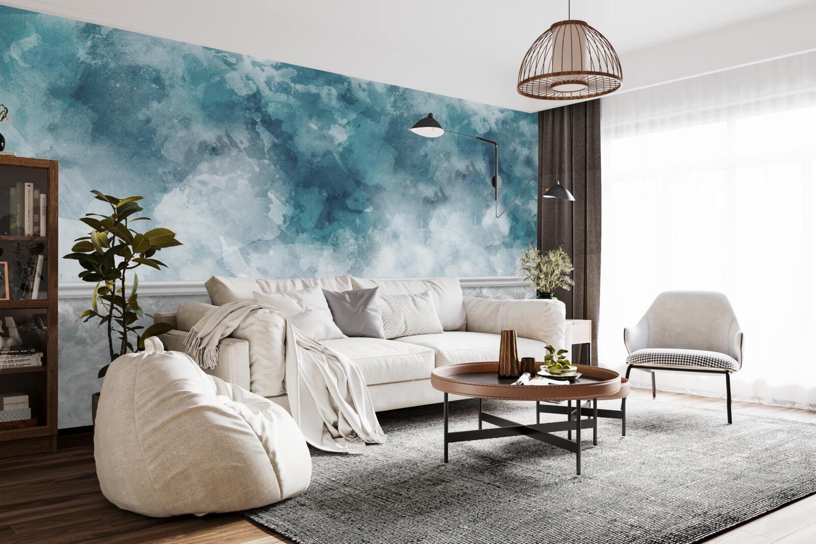 Фотошпалери синій фон з розмиттям