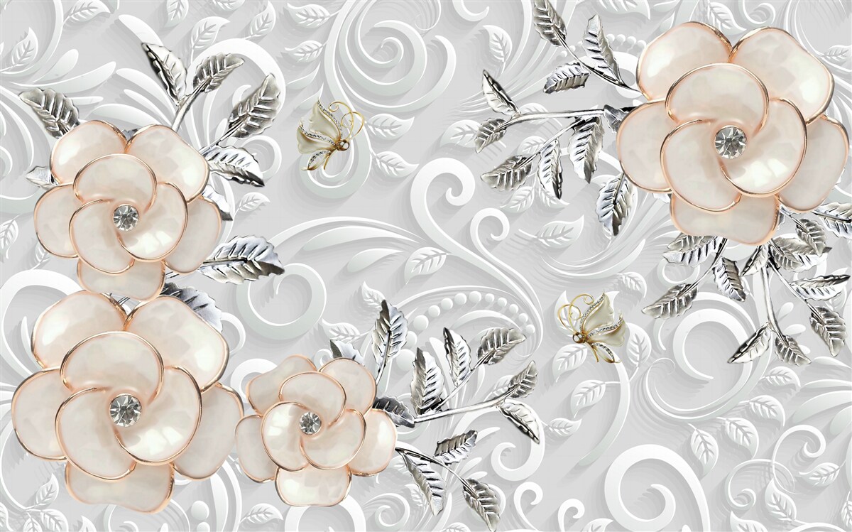 Фотошпалери кремові троянди