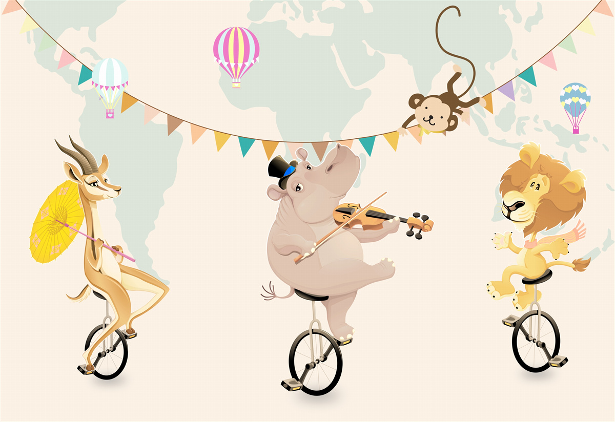 Фотошпалери тварини подорожують на моноциклах