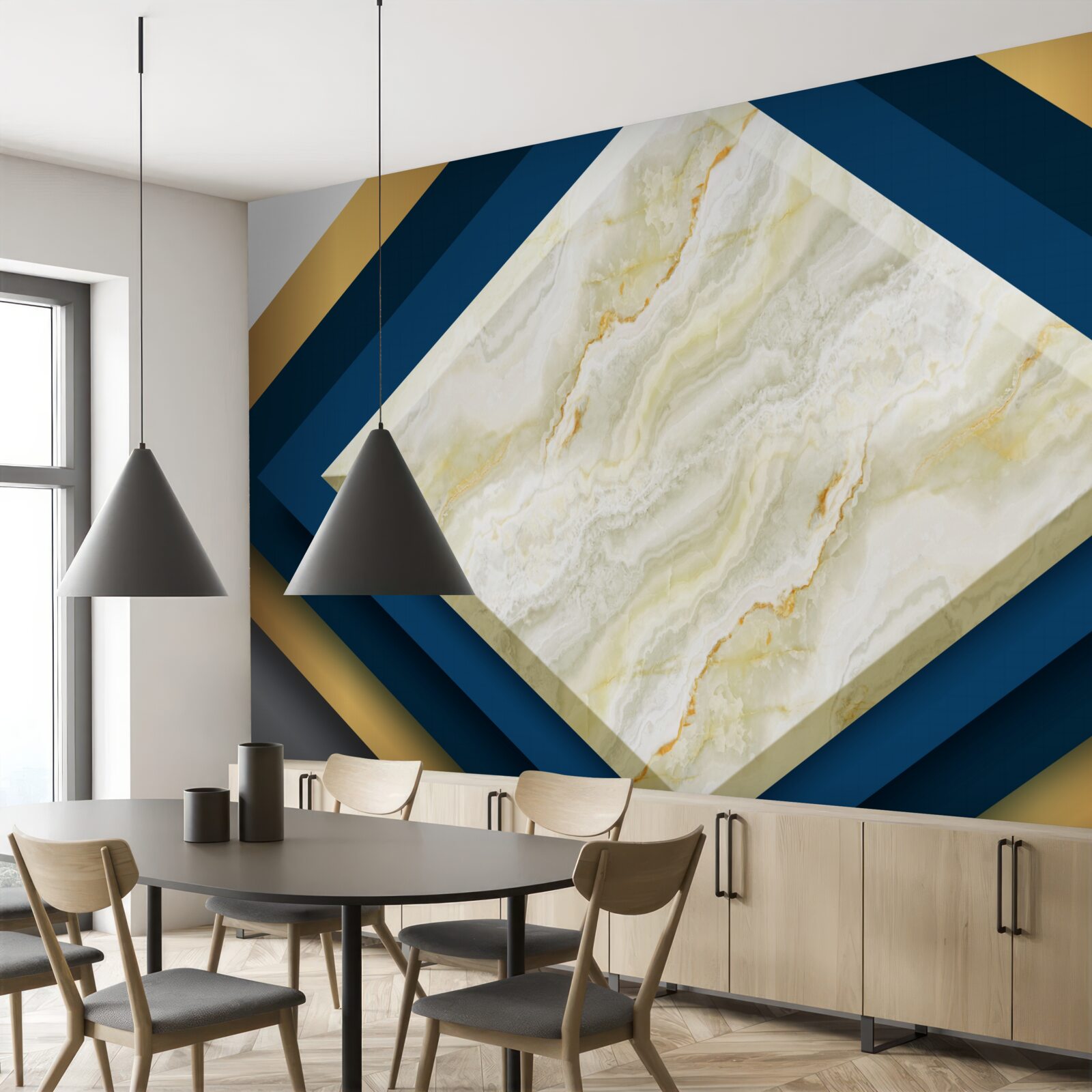 Фотошпалери панелі з яскравою керамікою