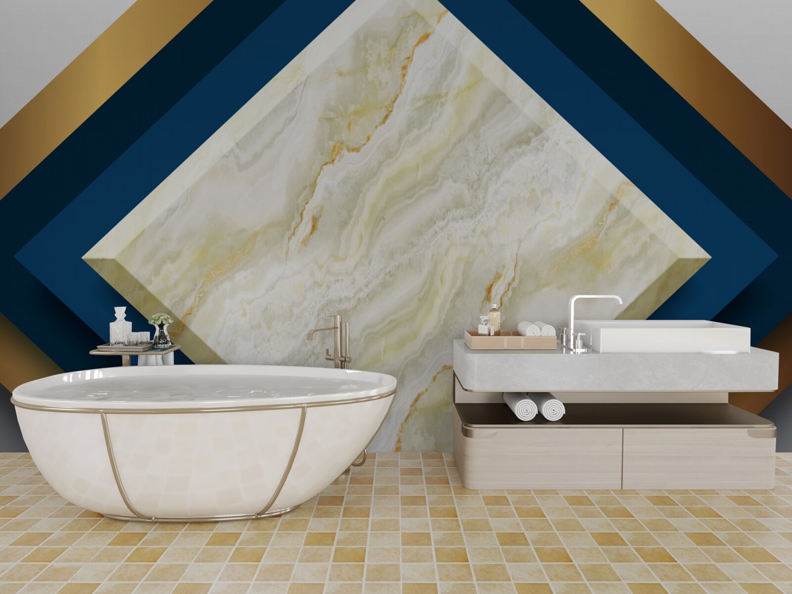 Фотошпалери панелі з яскравою керамікою