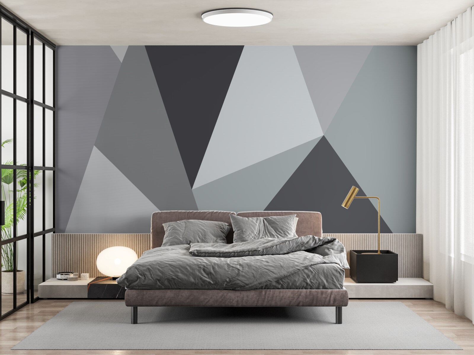 Фотошпалери сіра геометрична абстракція