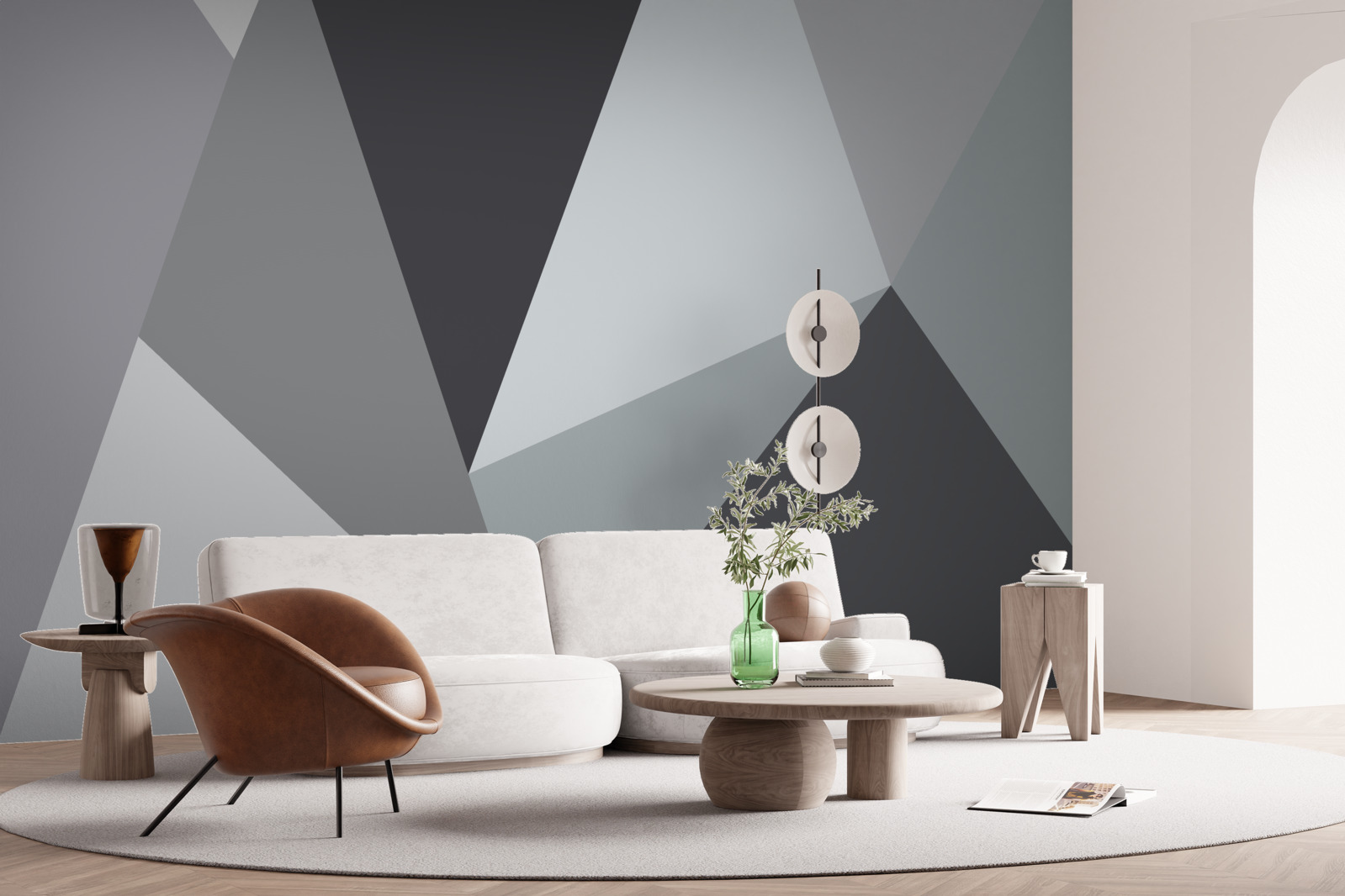 Фотошпалери сіра геометрична абстракція