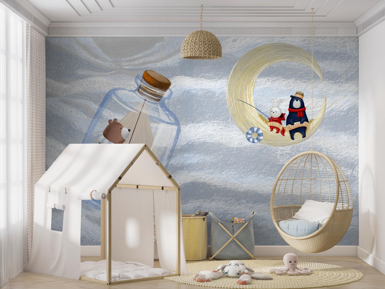 Фотошпалери місячні та пляшкові тварини