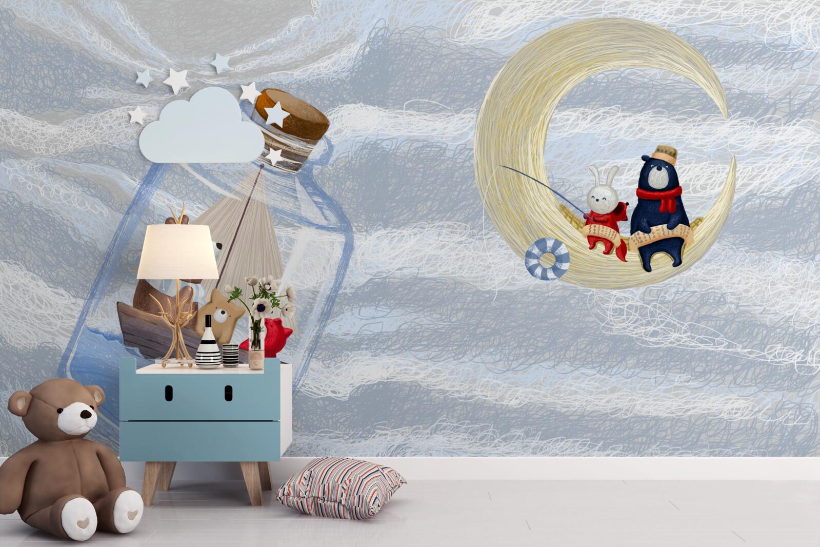 Фотошпалери місячні та пляшкові тварини