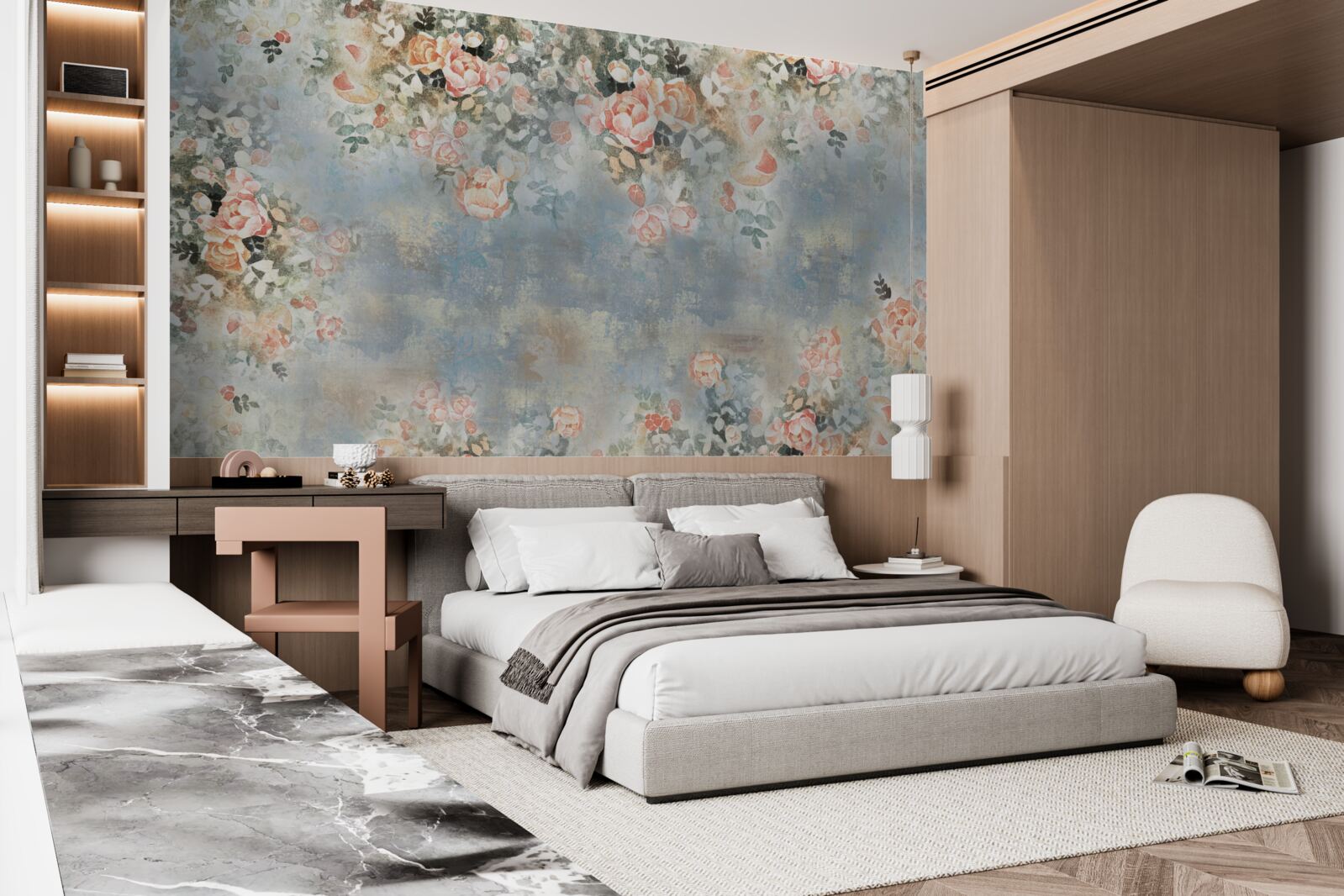 Фотошпалери квітковий фон для постільної білизни