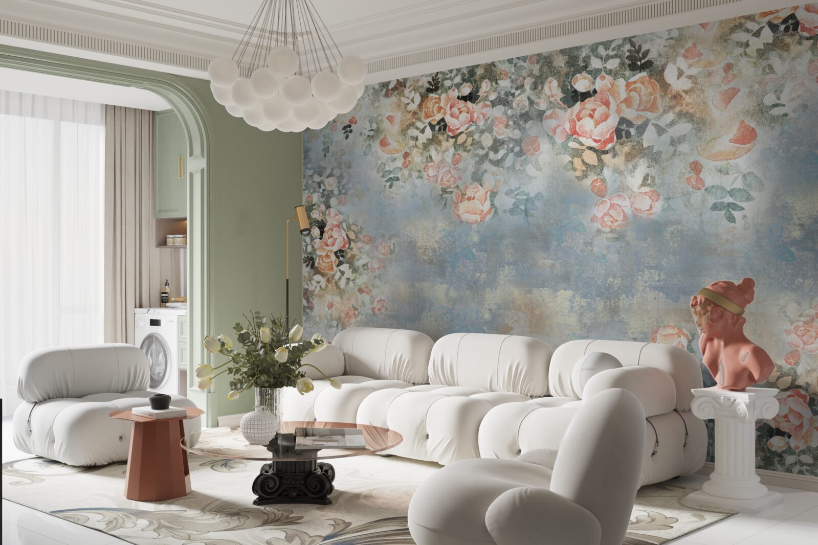 Фотошпалери квітковий фон для постільної білизни