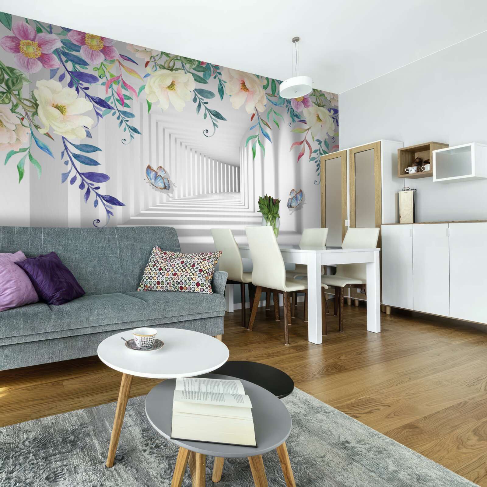 Фотошпалери рослини вздовж довгого коридору