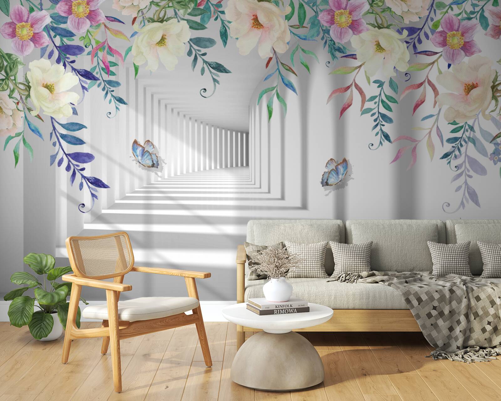 Фотошпалери рослини вздовж довгого коридору