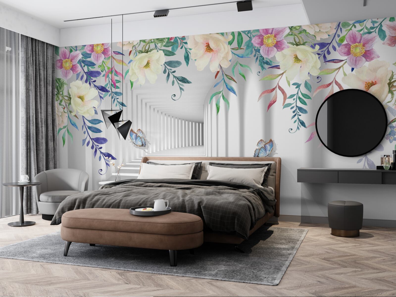 Фотошпалери рослини вздовж довгого коридору