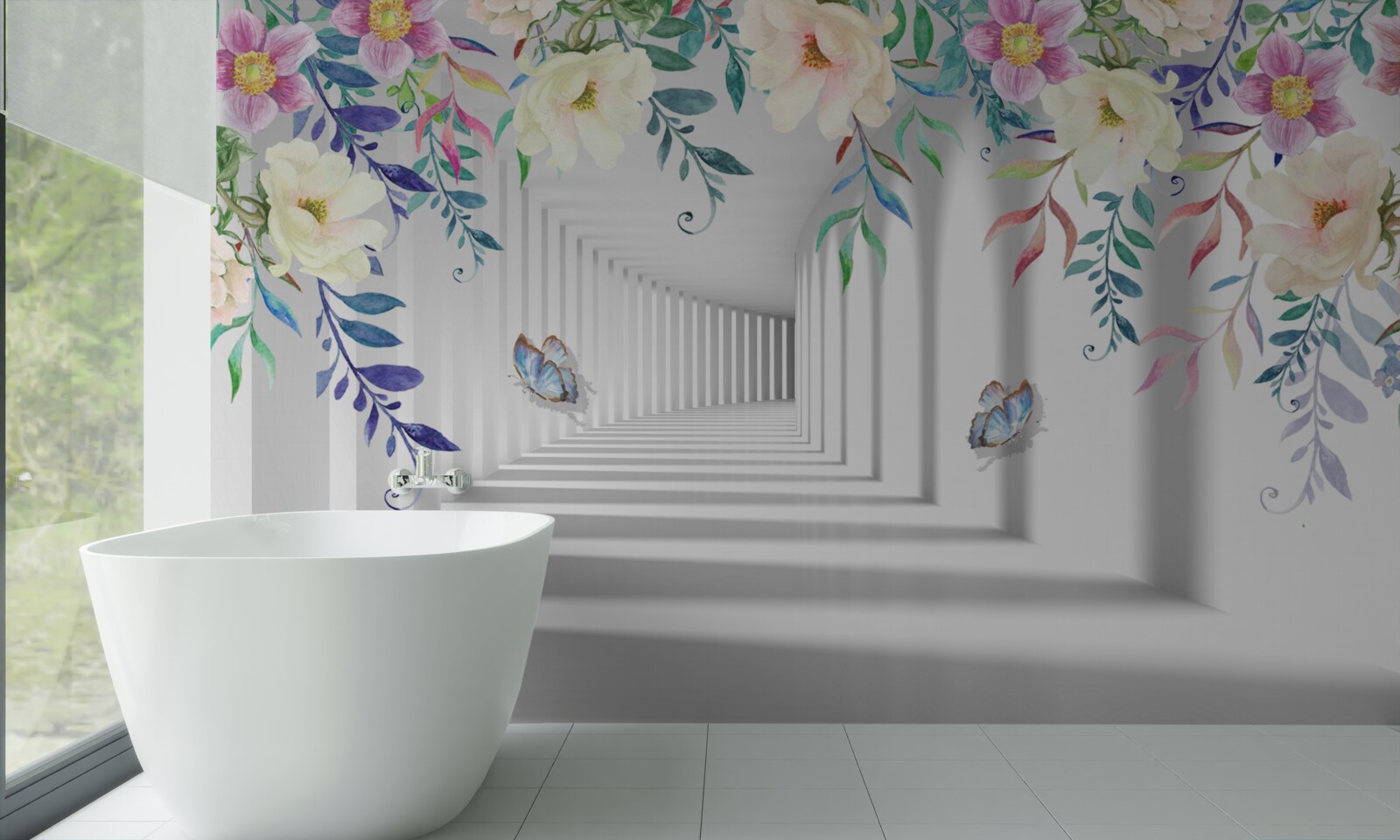 Фотошпалери рослини вздовж довгого коридору