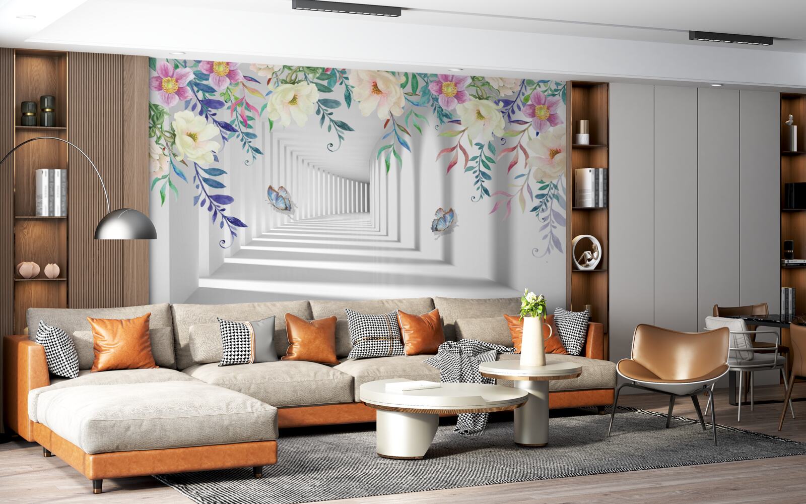 Фотошпалери рослини вздовж довгого коридору