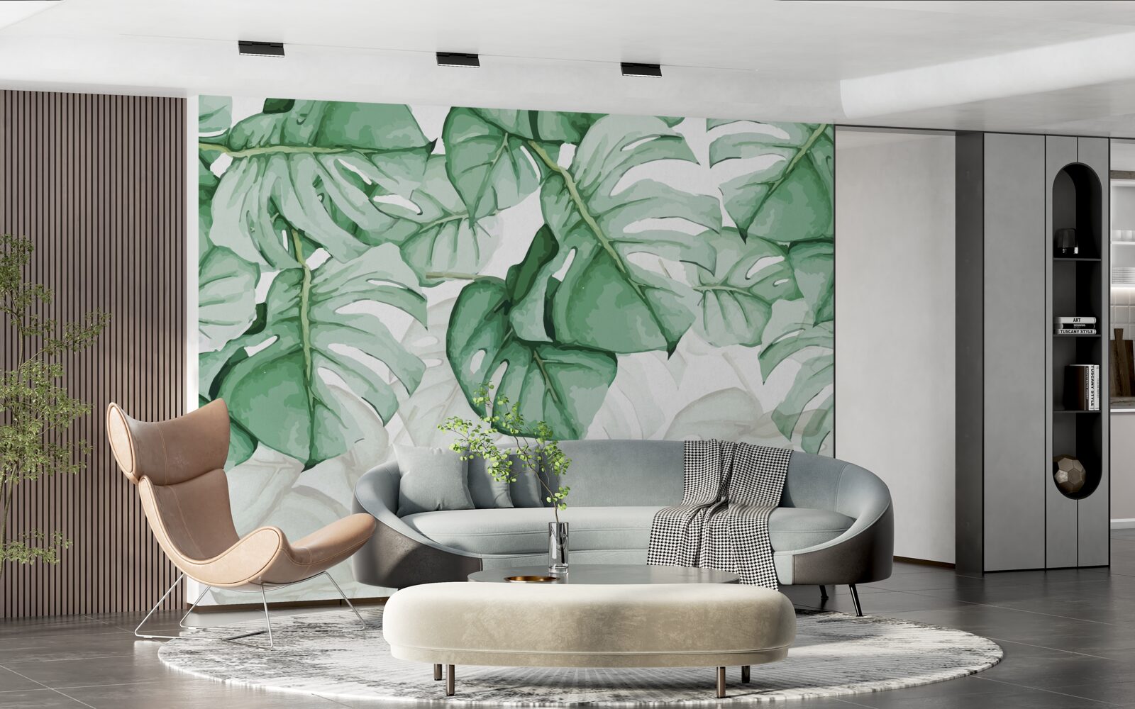 Фотошпалери велике смарагдове листя