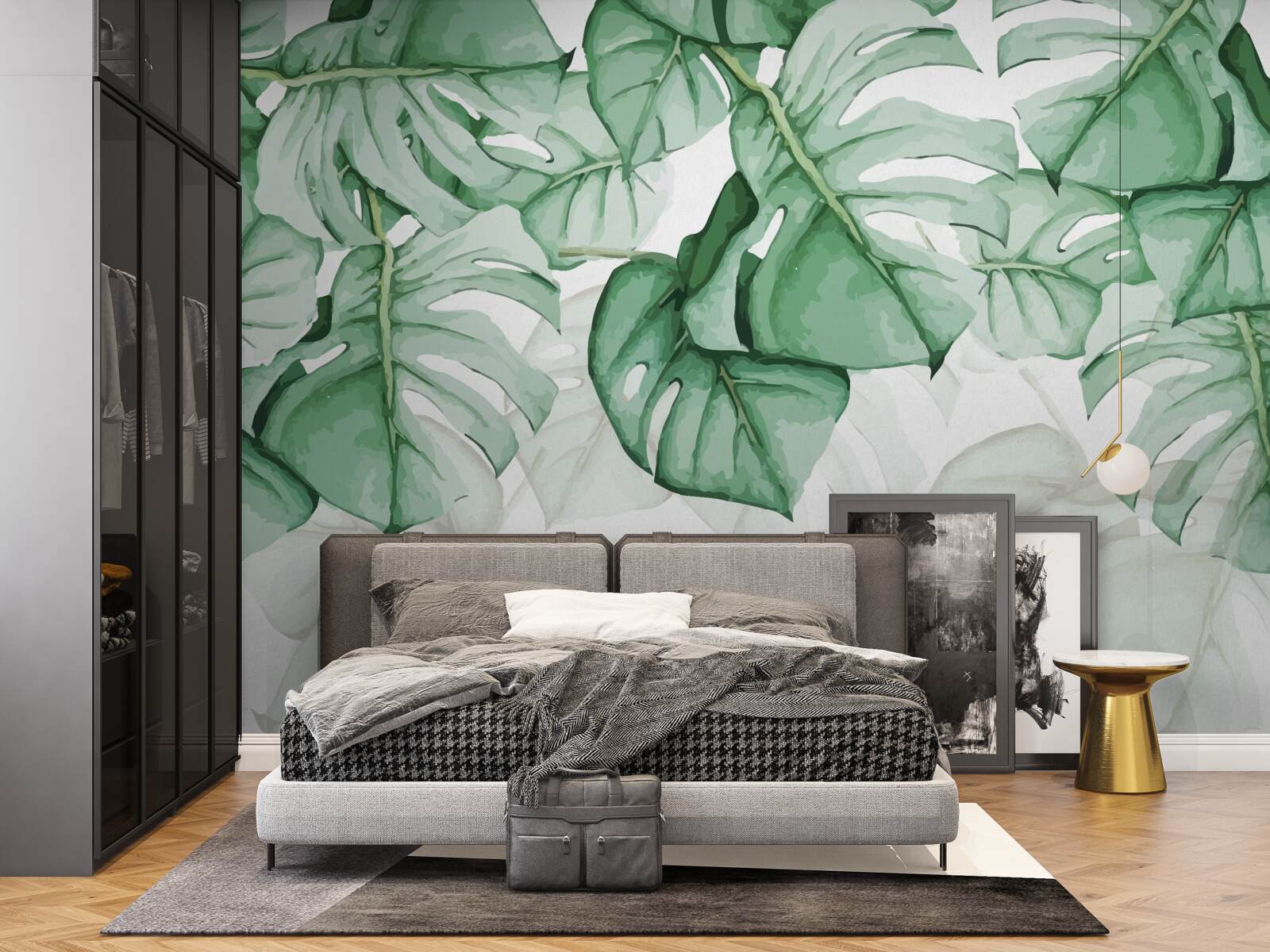 Фотошпалери велике смарагдове листя