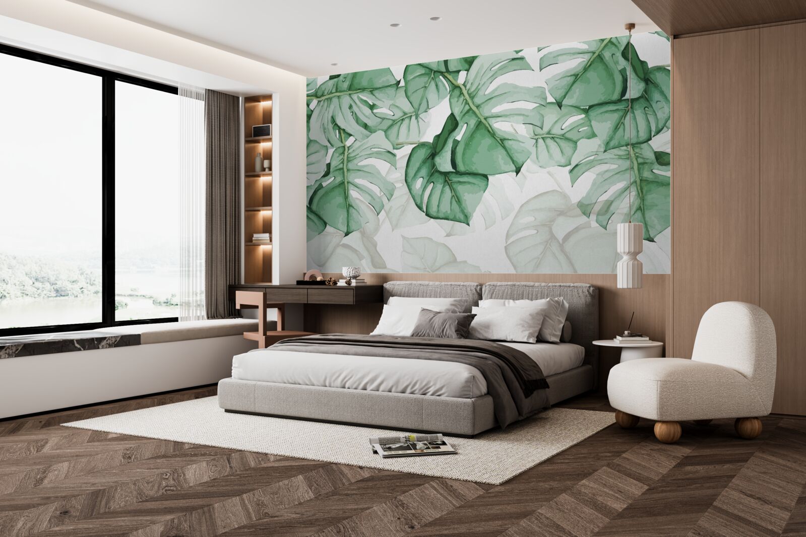 Фотошпалери велике смарагдове листя