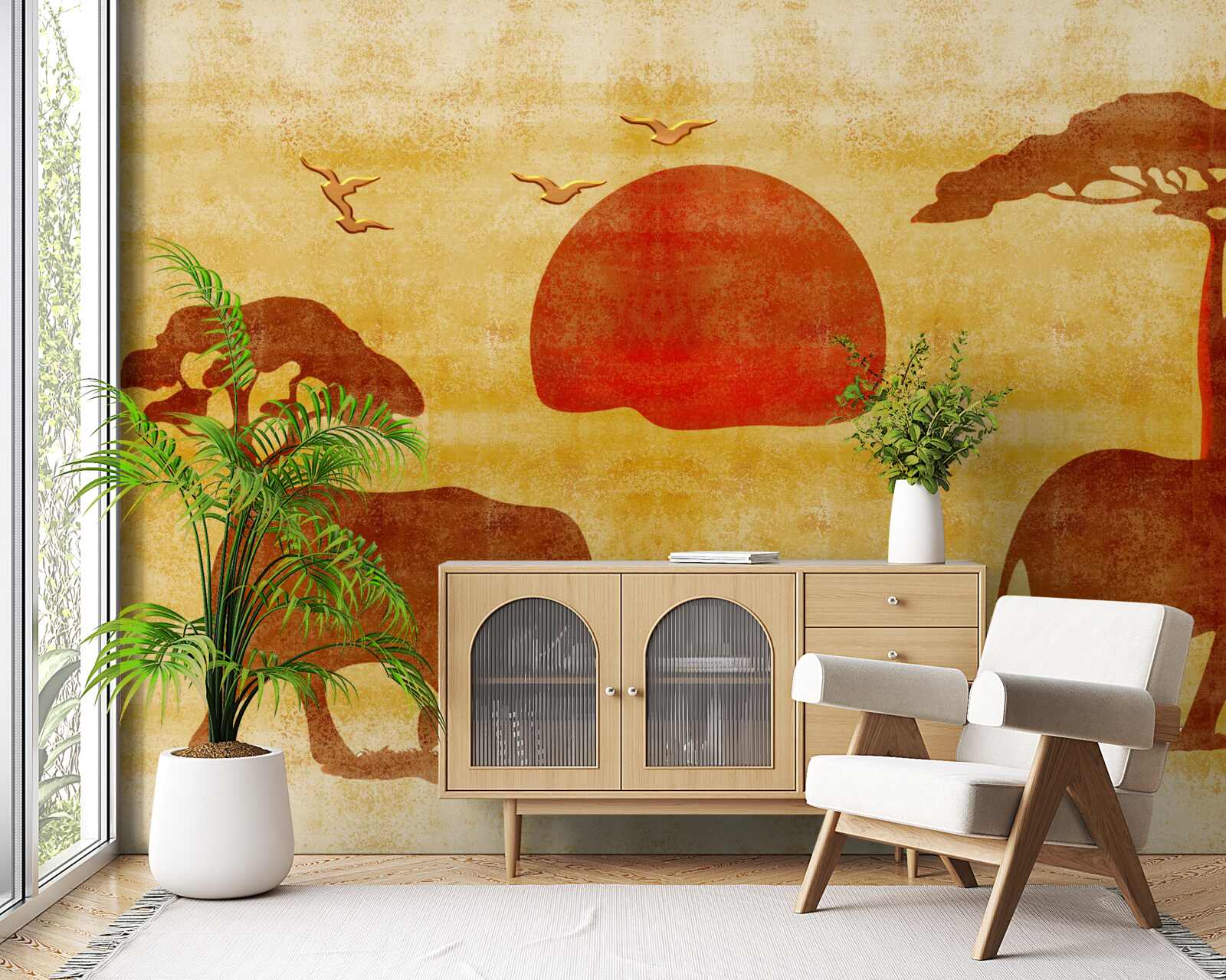 Фотошпалери родина африканських слонів