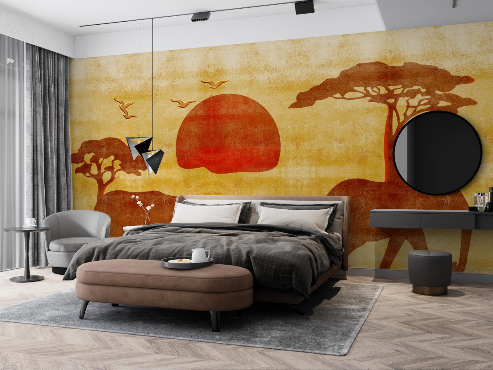 Фотошпалери родина африканських слонів