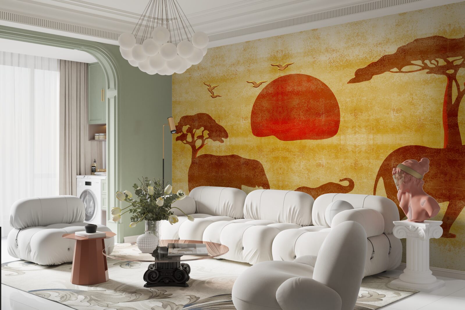 Фотошпалери родина африканських слонів