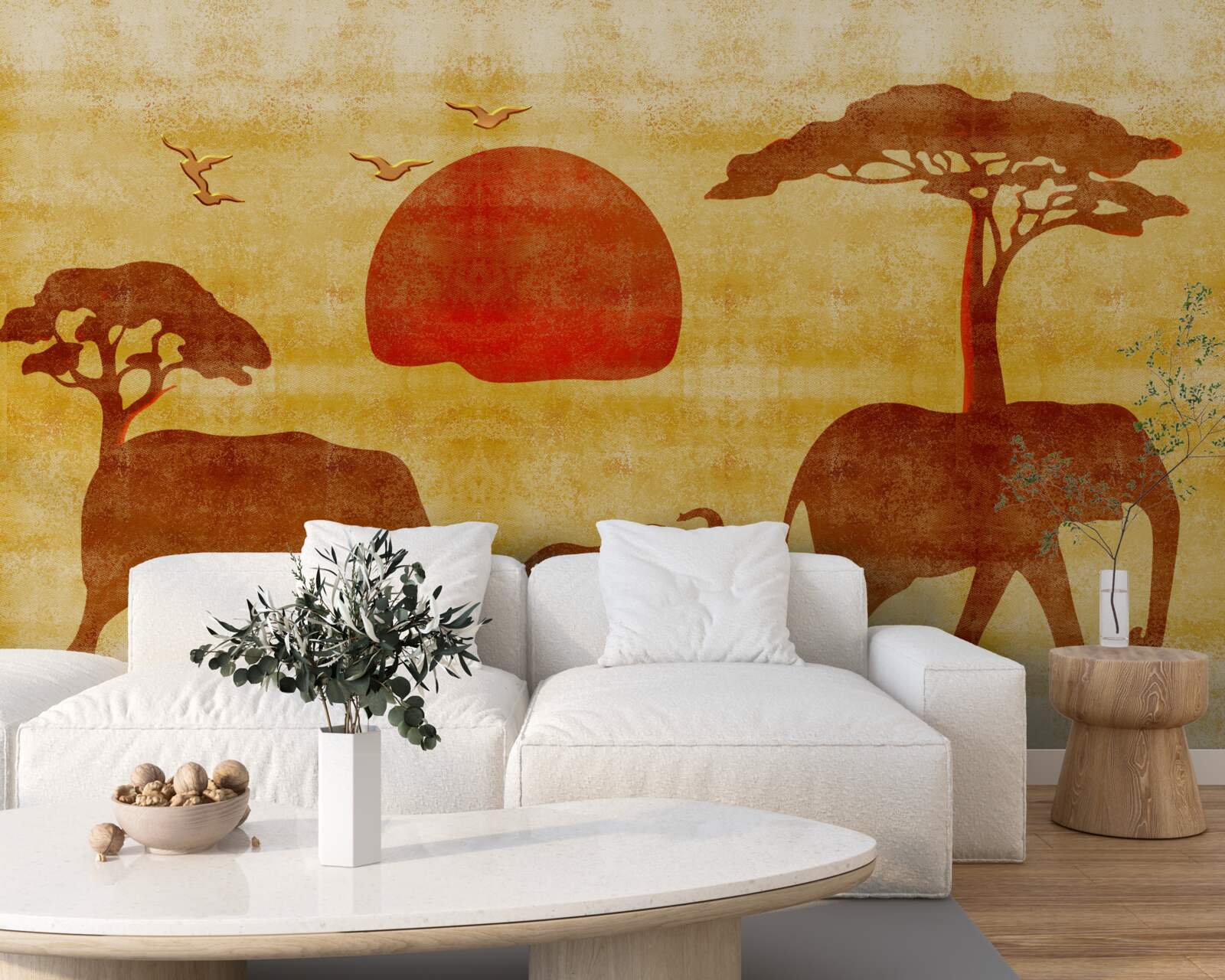 Фотошпалери родина африканських слонів