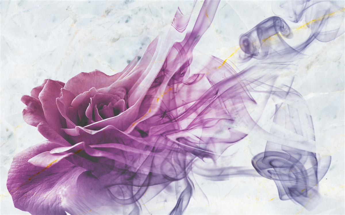 Фотошпалери туман з фіалкової квітки