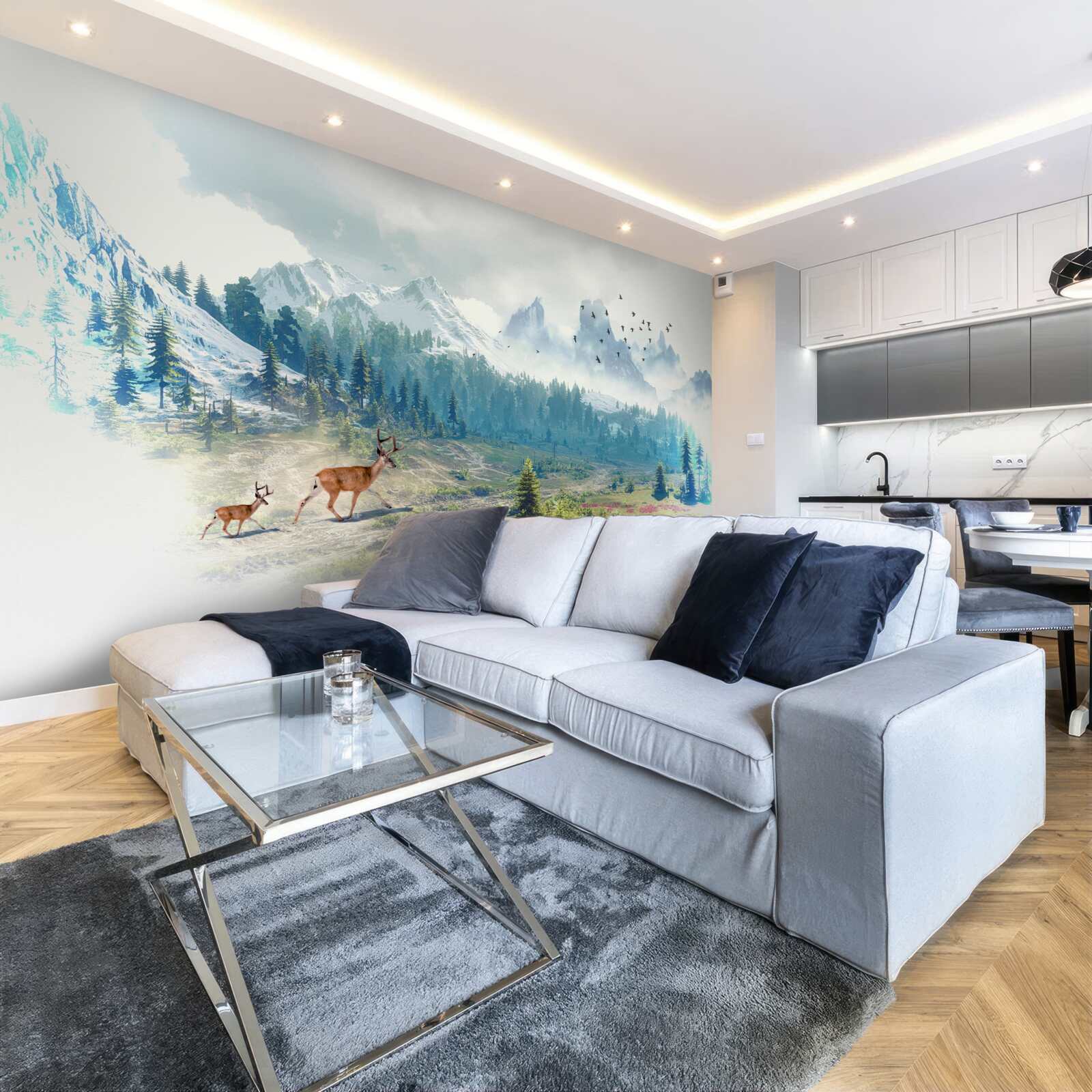 Фотошпалери олені блукають горами