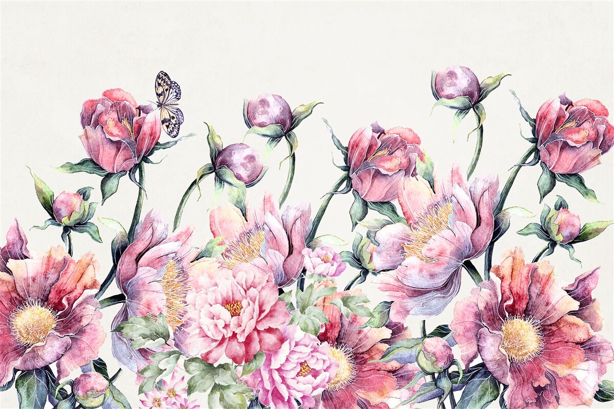 Фотошпалери квіти різних відтінків рожевого