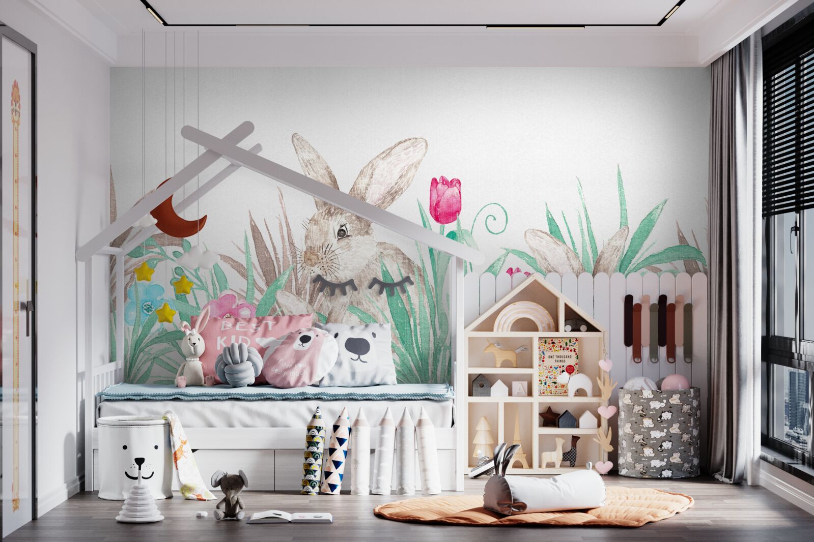 Фотошпалери родина зайців