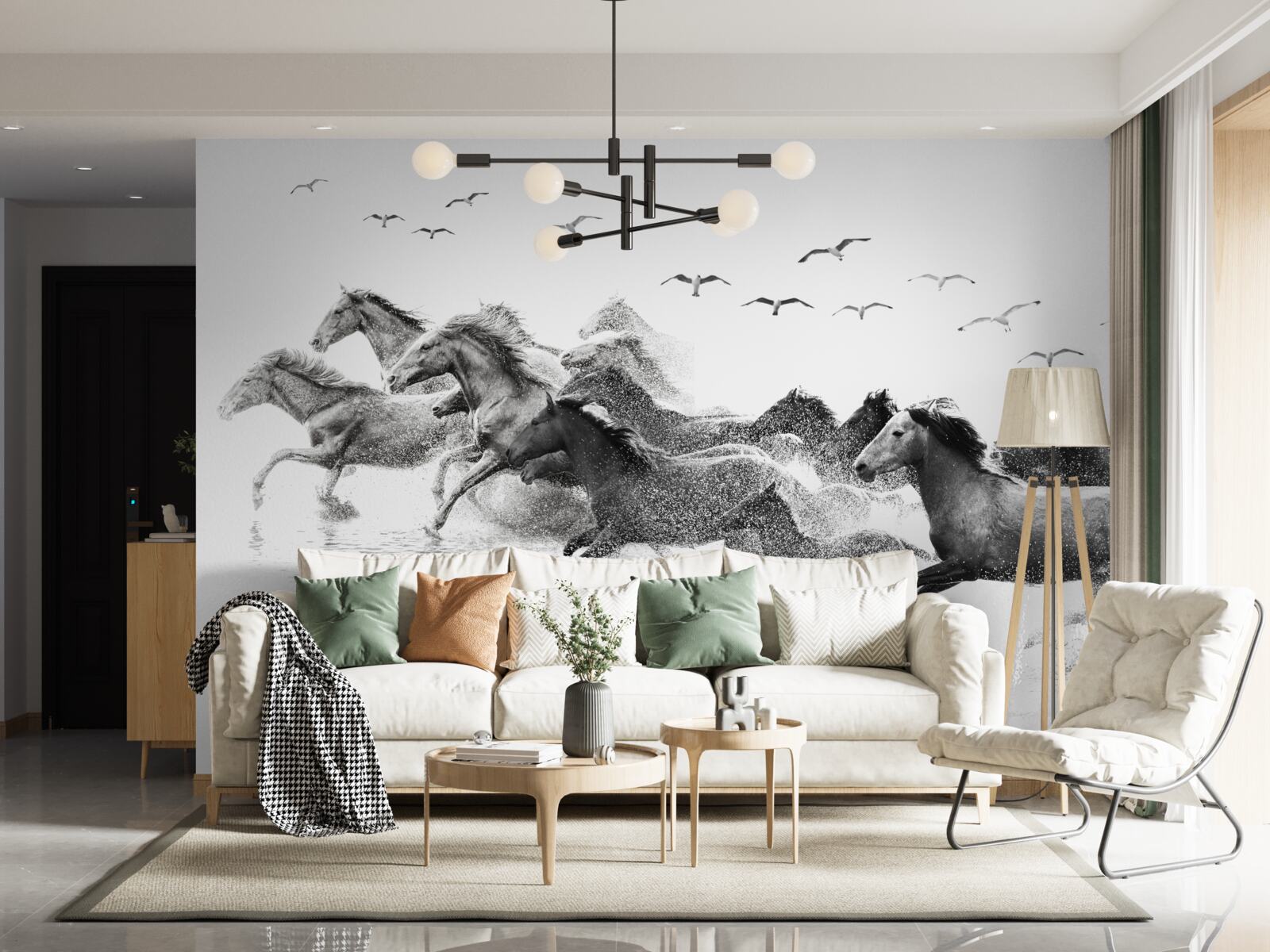 Фотошпалери багато коней, що скачуть