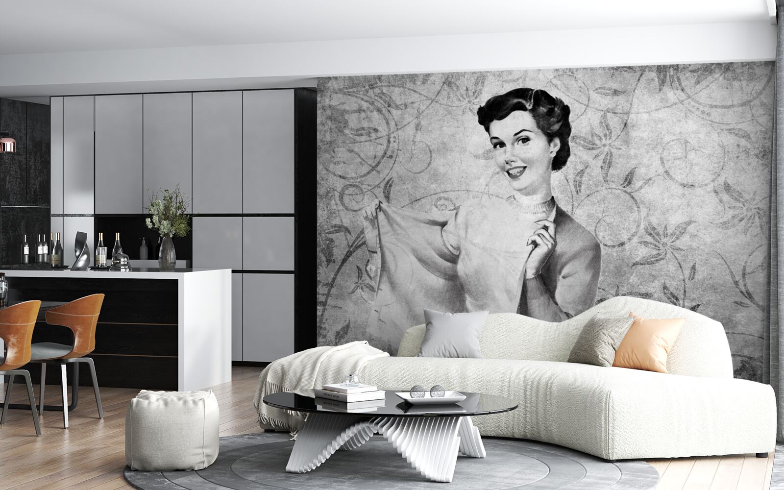 Фотошпалери дівчина з посмішкою