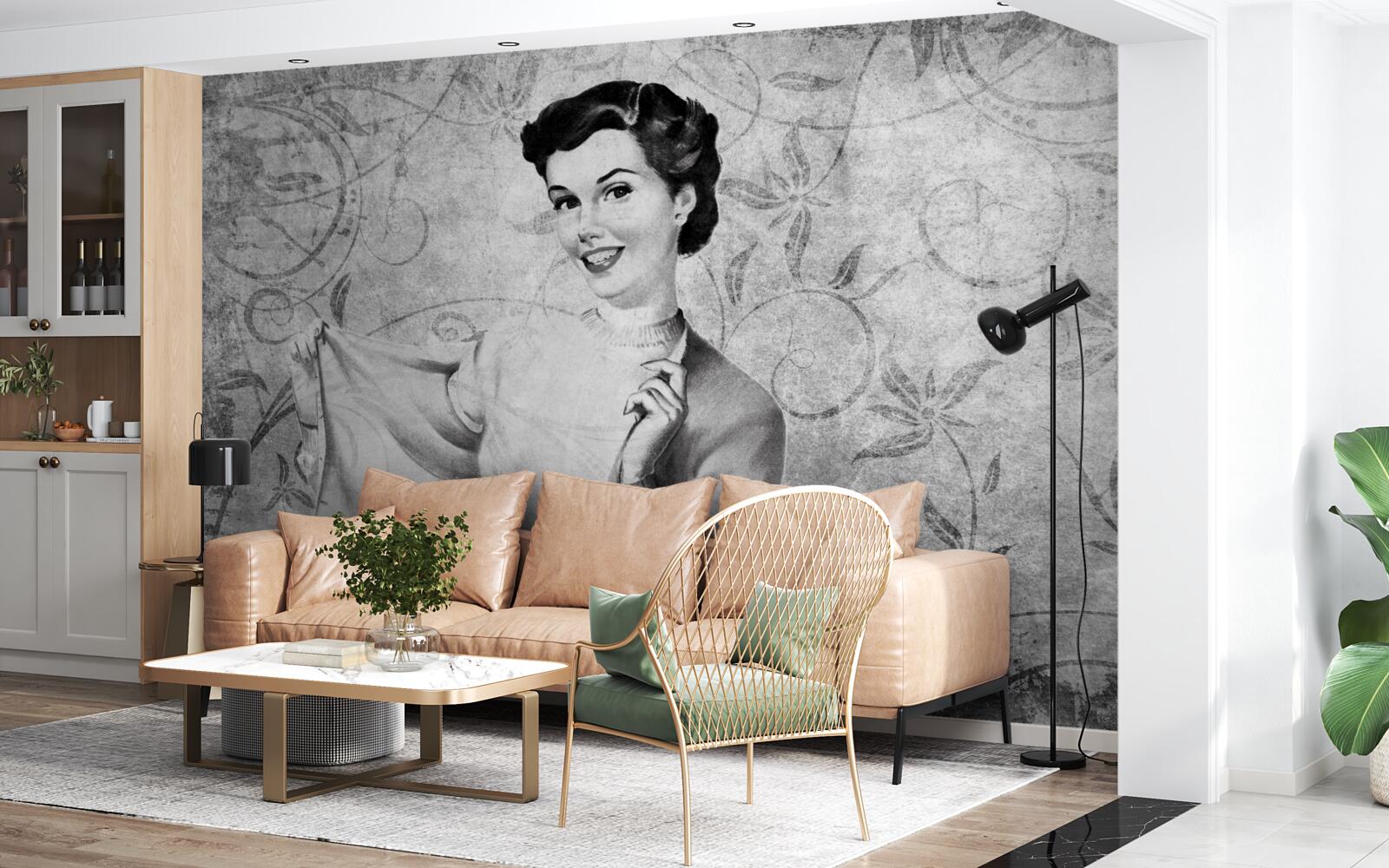 Фотошпалери дівчина з посмішкою