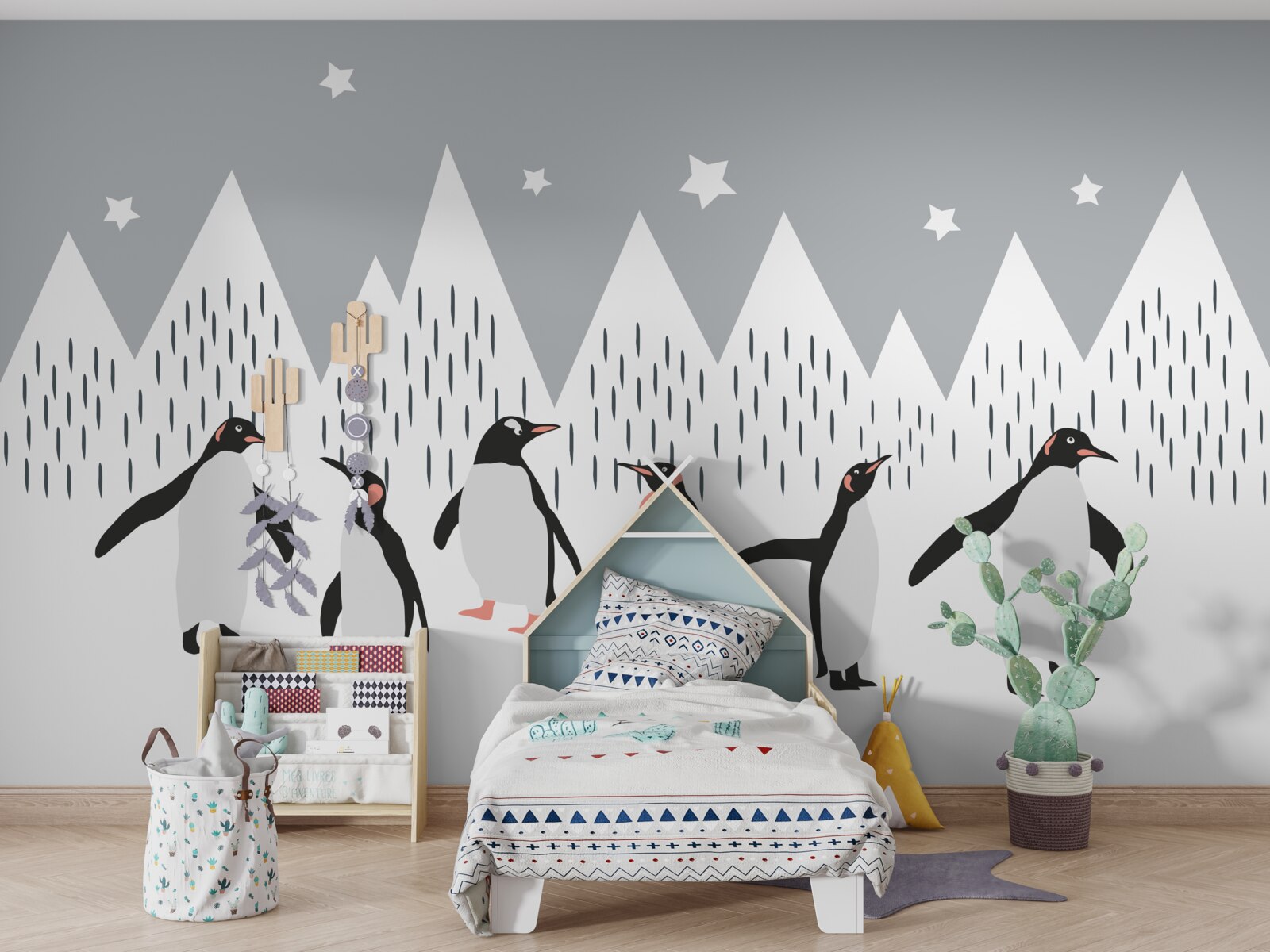 Фотошпалери пінгвіни виходять на прогулянку