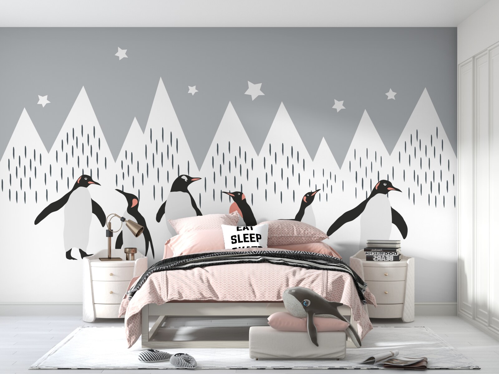 Фотошпалери пінгвіни виходять на прогулянку