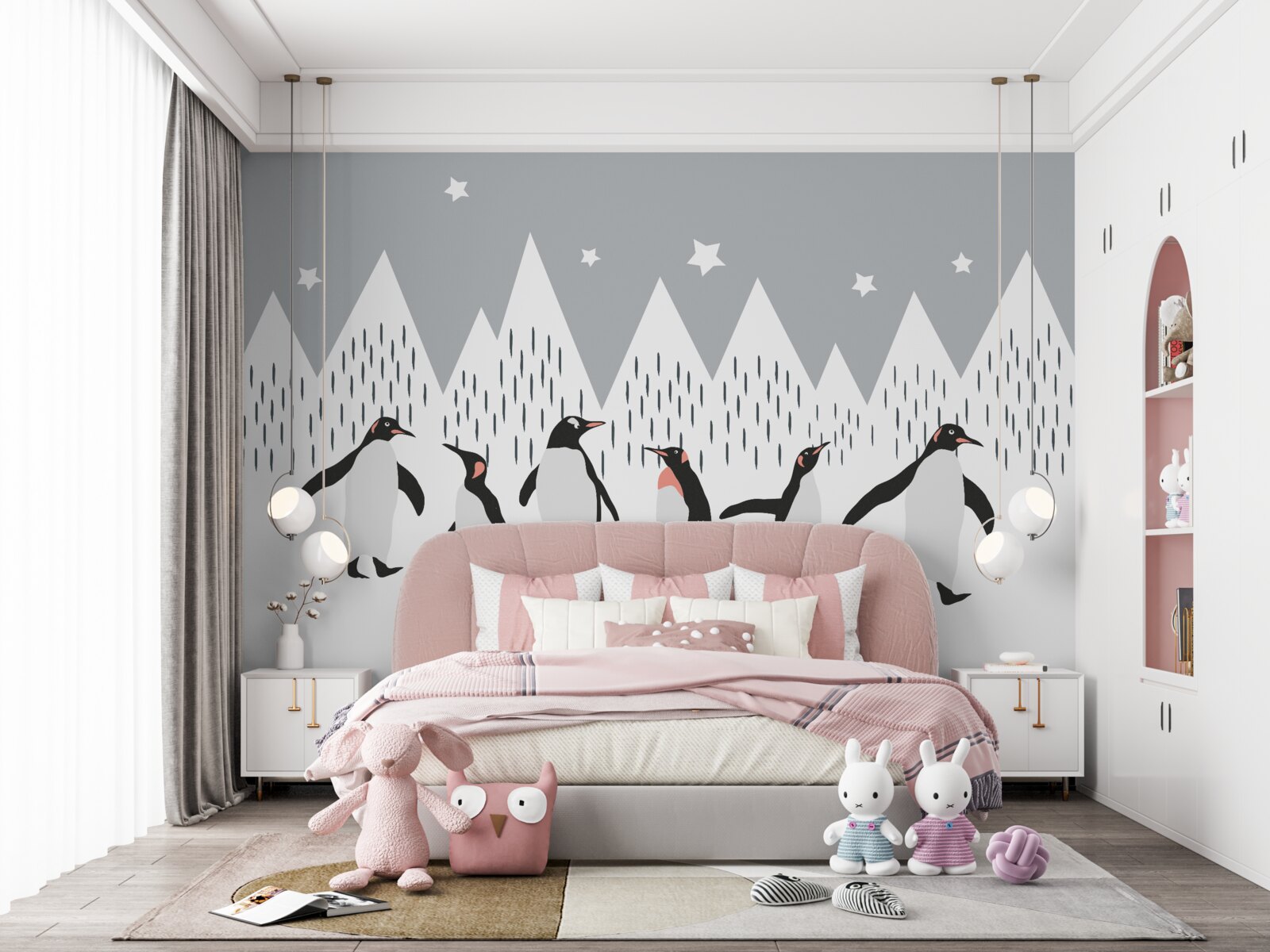 Фотошпалери пінгвіни виходять на прогулянку