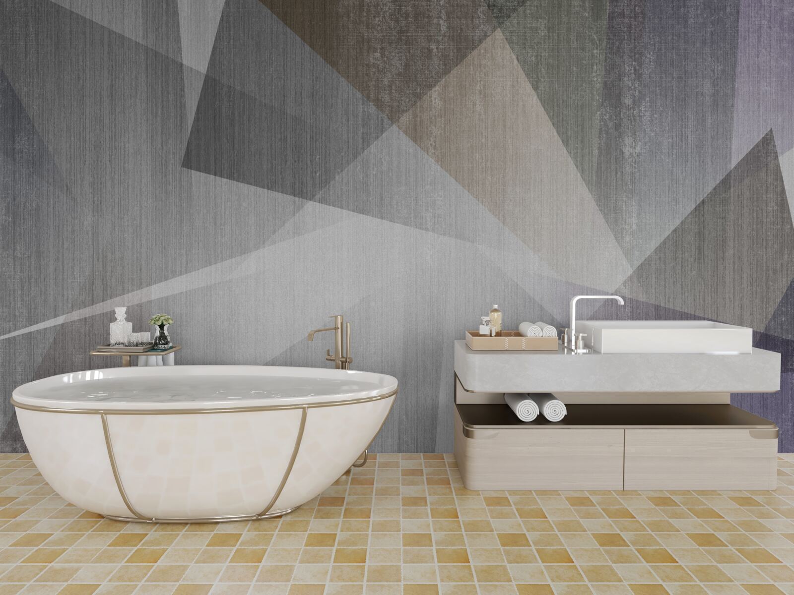 Фотошпалери фон з геометричними фігурами в абстрактному стилі