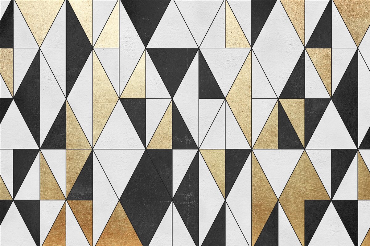 Фотошпалери діаманти в чорному, білому та золотому кольорах