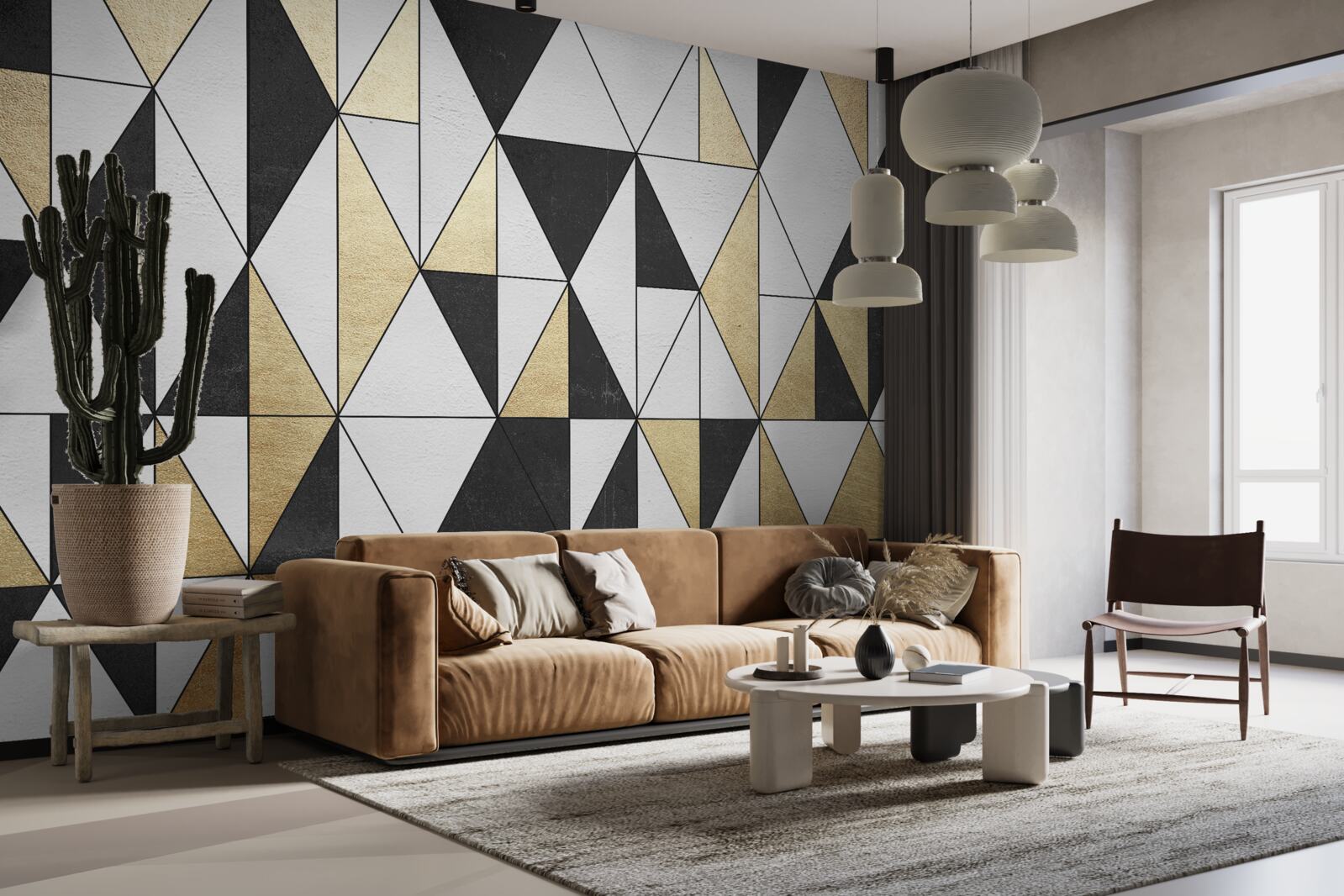 Фотошпалери діаманти в чорному, білому та золотому кольорах