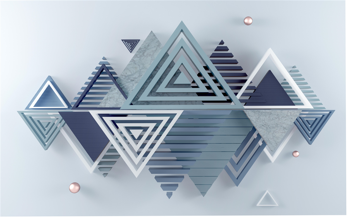 Фотошпалери сучасні тривимірні трикутні форми