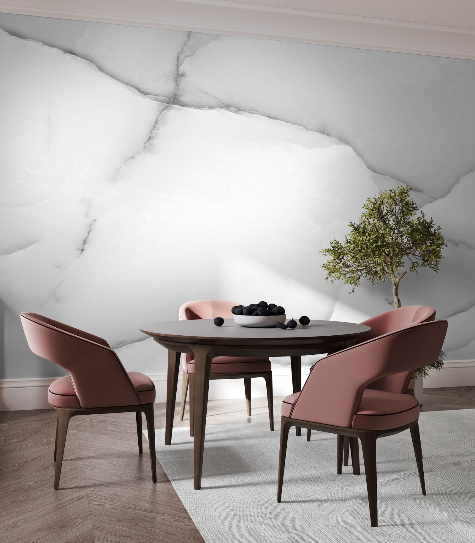 Фотошпалери візерунок з натурального білого мармуру