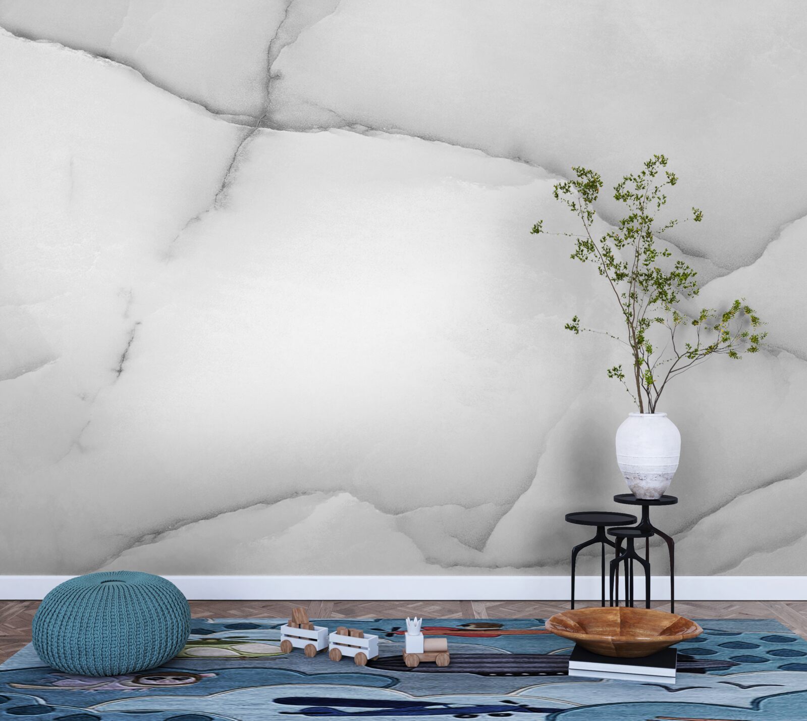 Фотошпалери візерунок з натурального білого мармуру