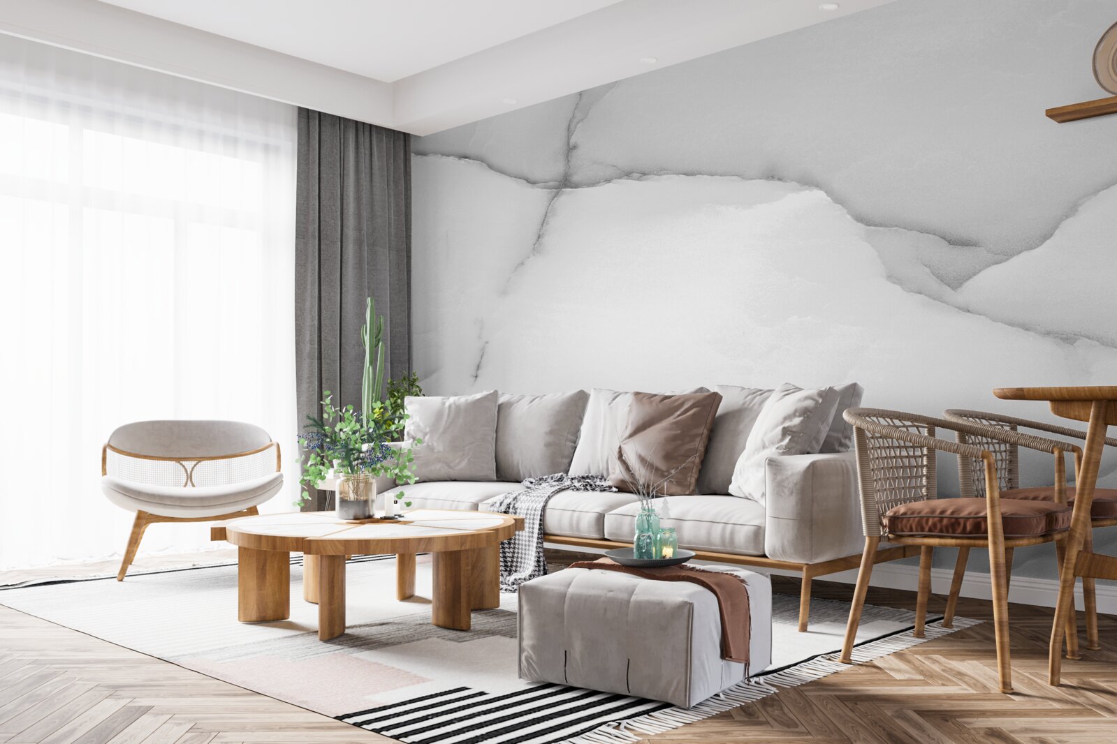 Фотошпалери візерунок з натурального білого мармуру