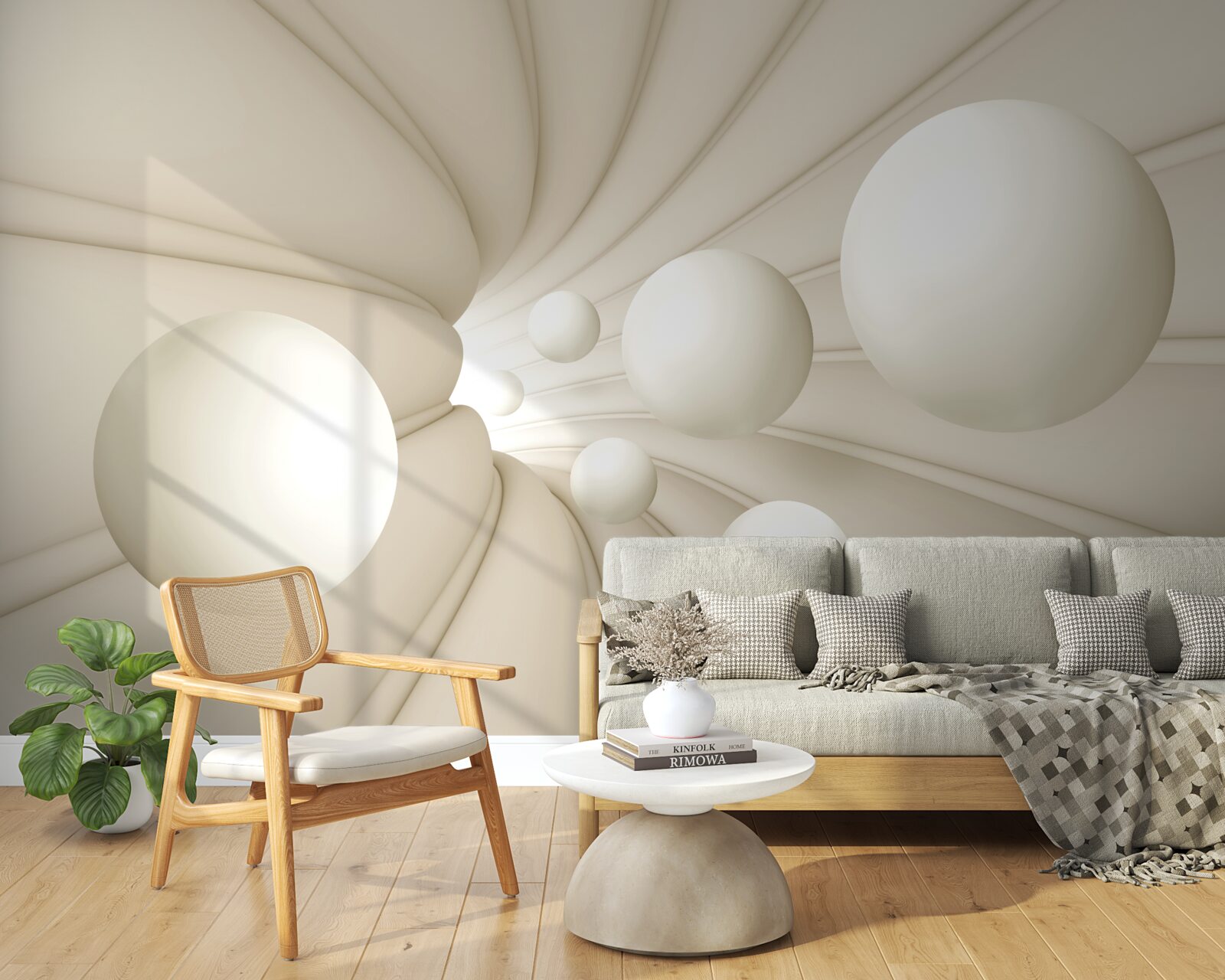 Фотошпалери білі кульки різних розмірів і форм