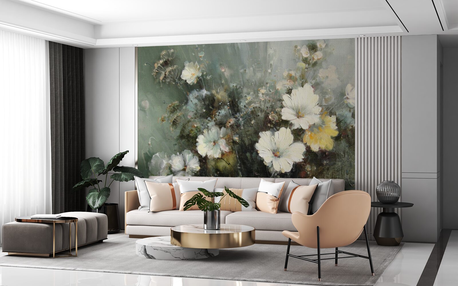 Фотошпалери композиції з різних видів квітів