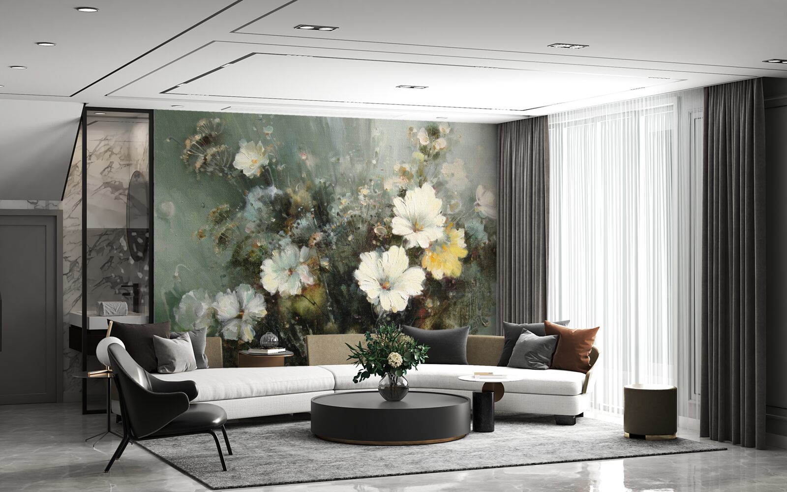 Фотошпалери композиції з різних видів квітів