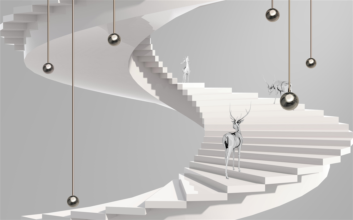 Фотошпалери олень на гвинтових сходах