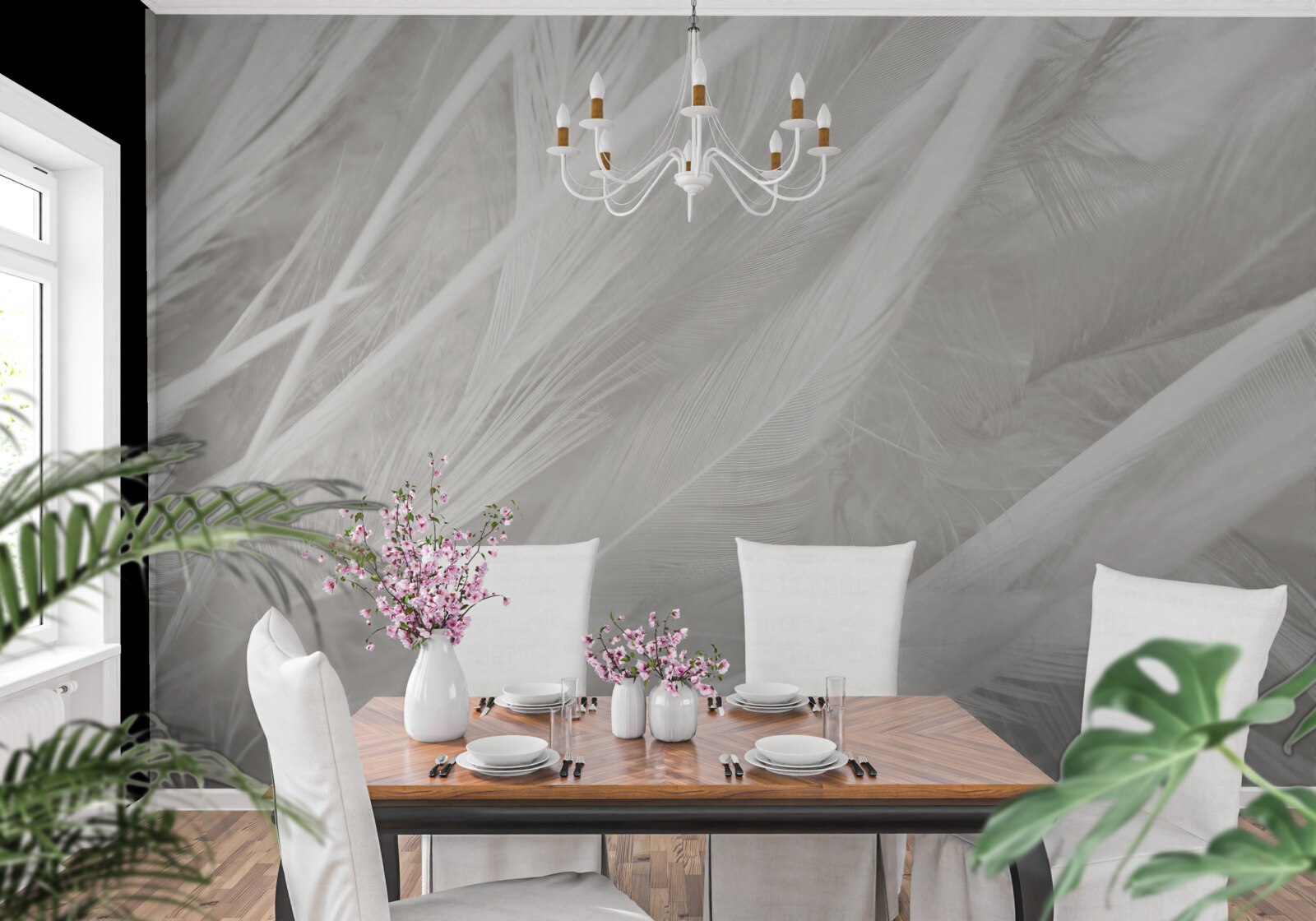 Фотошпалери велика кількість світлого пір'я