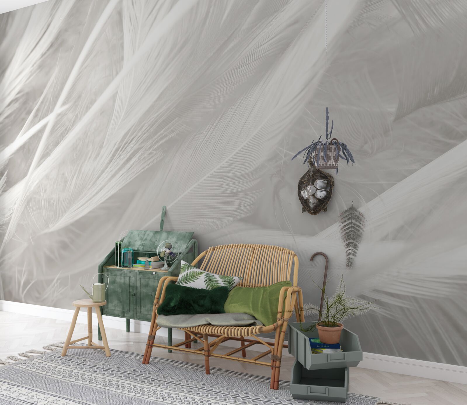 Фотошпалери велика кількість світлого пір'я