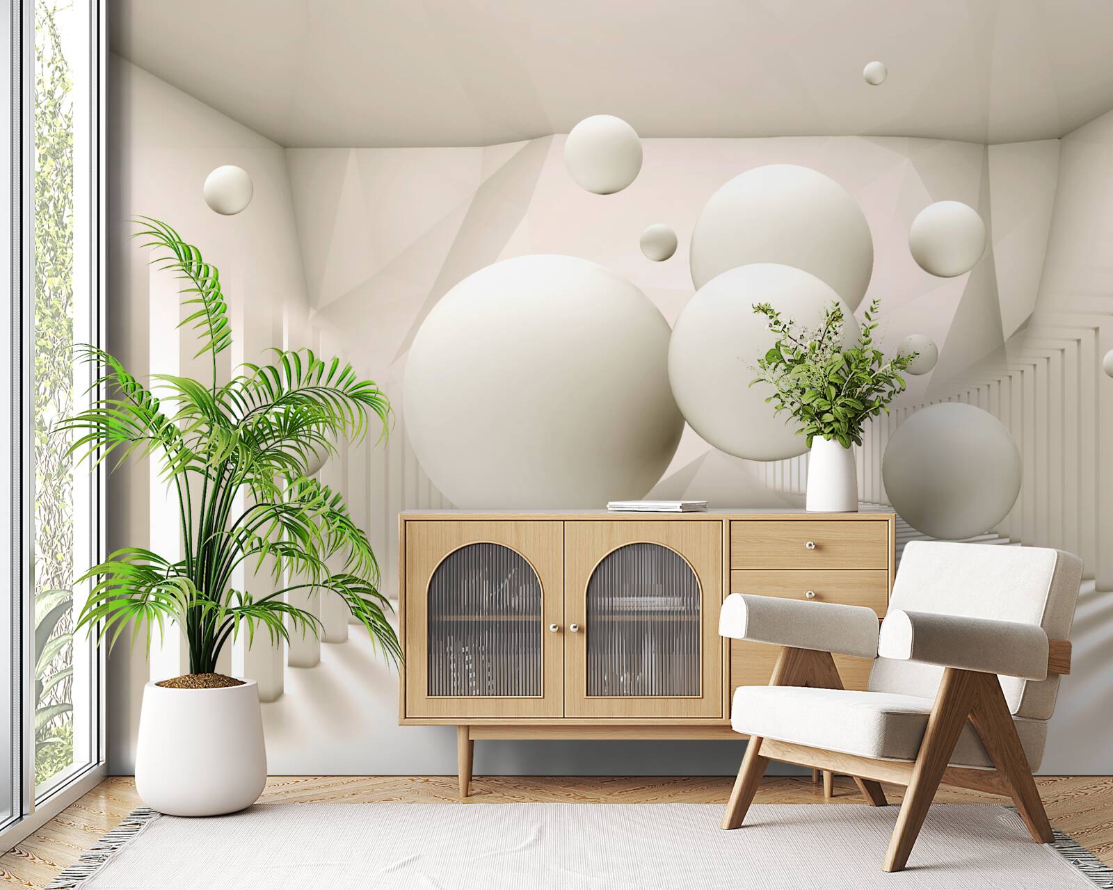 Фотошпалери білосніжні плаваючі колеса