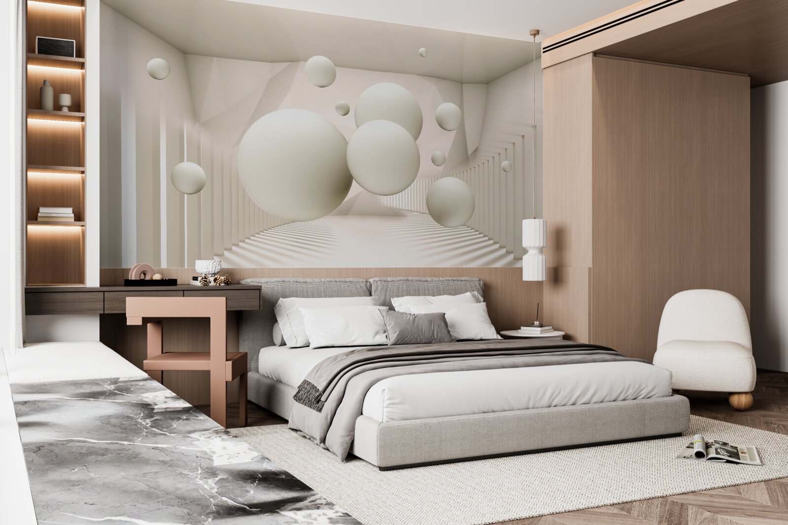 Фотошпалери білосніжні плаваючі колеса