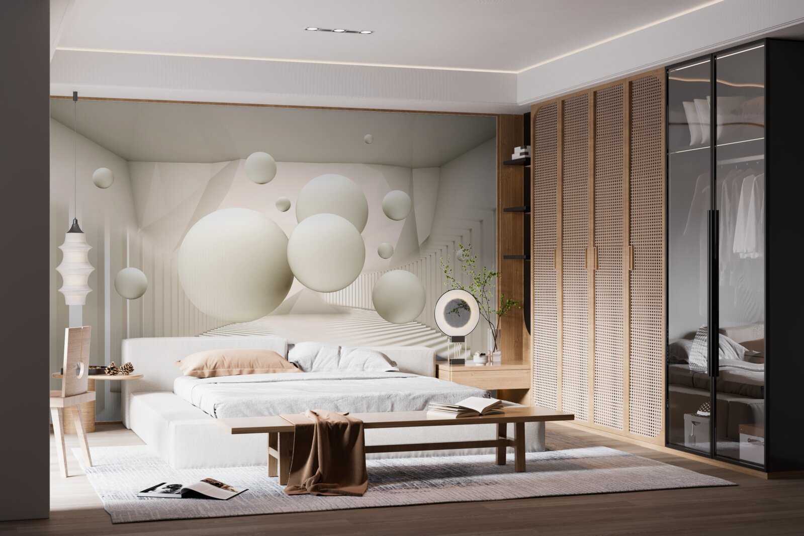 Фотошпалери білосніжні плаваючі колеса